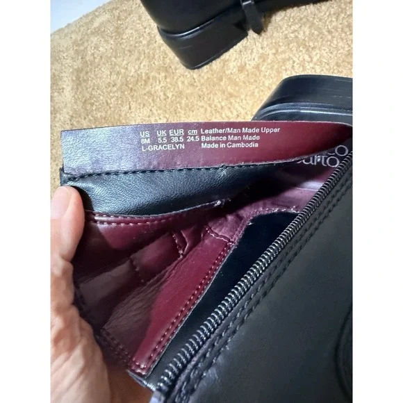 Franco Sarto Womens Gracelyn Ankle Boot Black Sz 8 Leather New - Picture 7 of 8